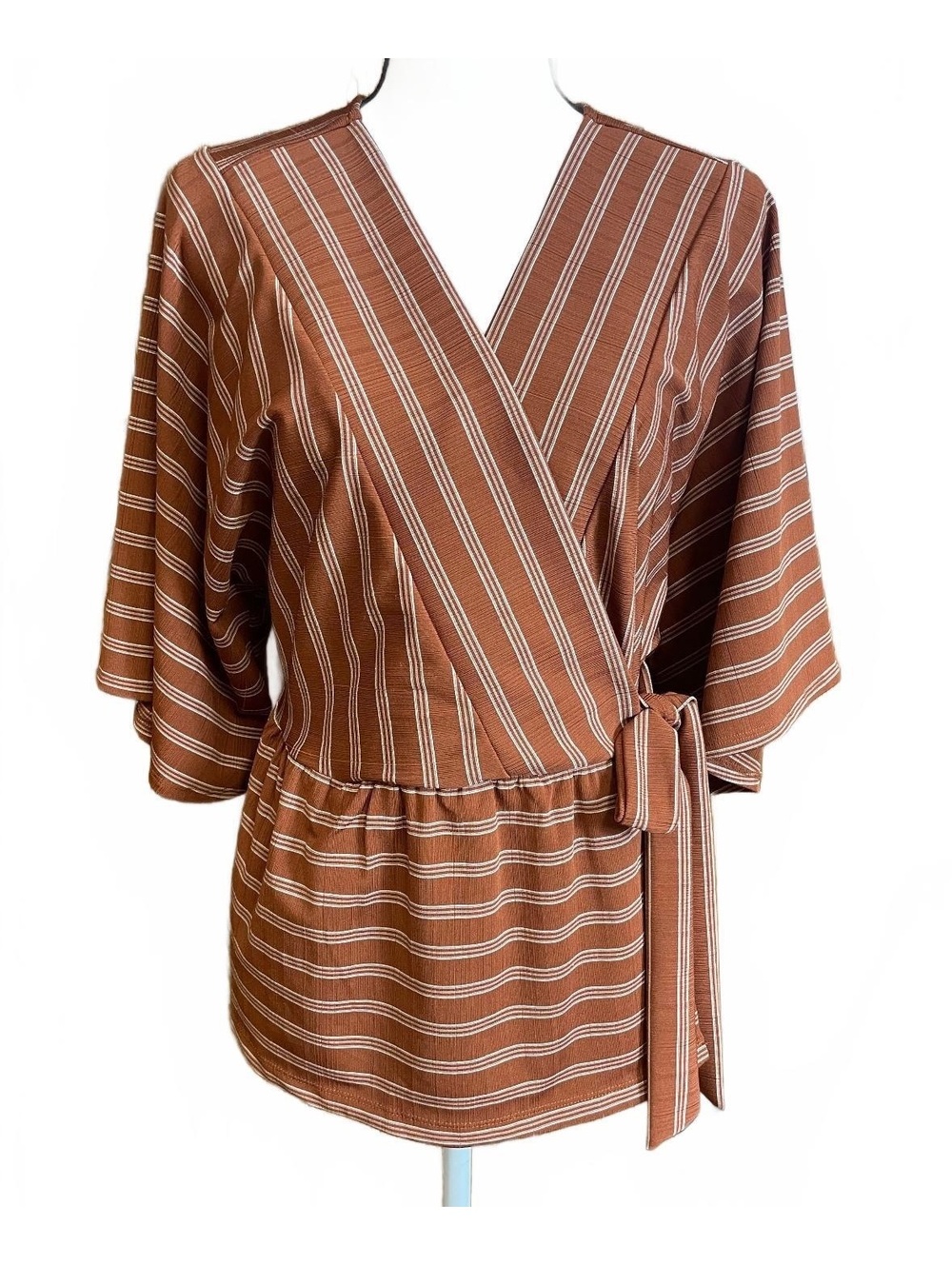 Ann Taylor Factory wrap blouse with tie medium